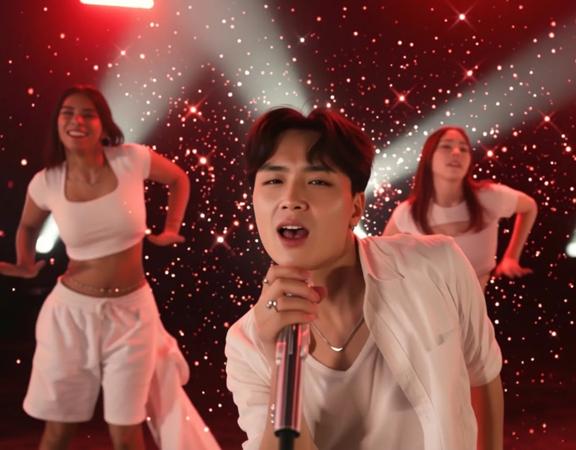 A photo of K-pop performers taking the stage for K-POP Live at St James Theatre in Wellington.