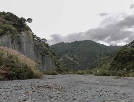 The unusual rock formations of the Putangirua Pinnacles in the Wairarapa region.