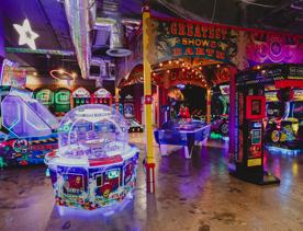 The arcade in Holey Moley, the mini golf course in Willis Lane at 1 Willis Street in the Central Business District in Wellington. 