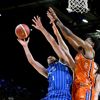 Shot for the hoop being blocked during the Wellington Saints v Southland Sharks NBL Grand Final.