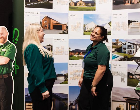 Two people at the Wellington Home and Garden Show.