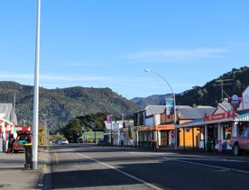 The small, charming town of Featherston for a screen location. With the backdrop of the Remutaka Range and 19th-century buildings.
