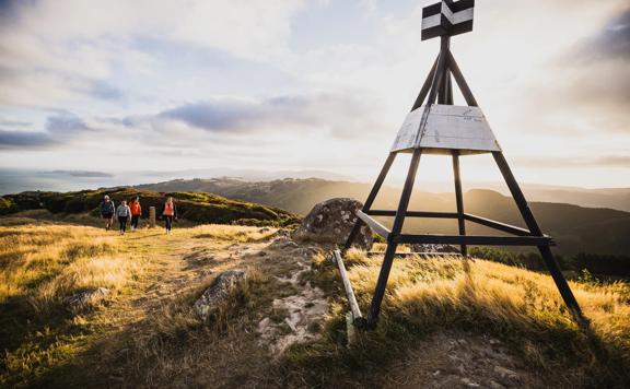 The view from the summit of Belmont Trig Track, a biking and walking trail in Lower Hutt. 
