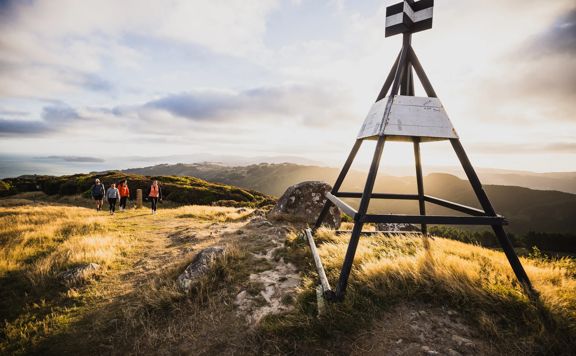 The view from the summit of Belmont Trig Track, a biking and walking trail in Lower Hutt.