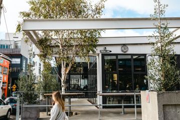 The exterior of Prefab in Wellington. The large windows cover the exterior walls.