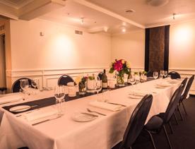 A private dining set up inside West Plaza Hotel.