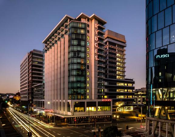 The Rydges Hotel building located at 75 Featherston Street, Pipitea in Wellington. 