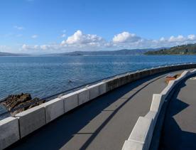 The screen location of Oriental Bay, wth pastel-coloured, Art Deco apartments, brightly-painted boat sheds, and the golden beach.