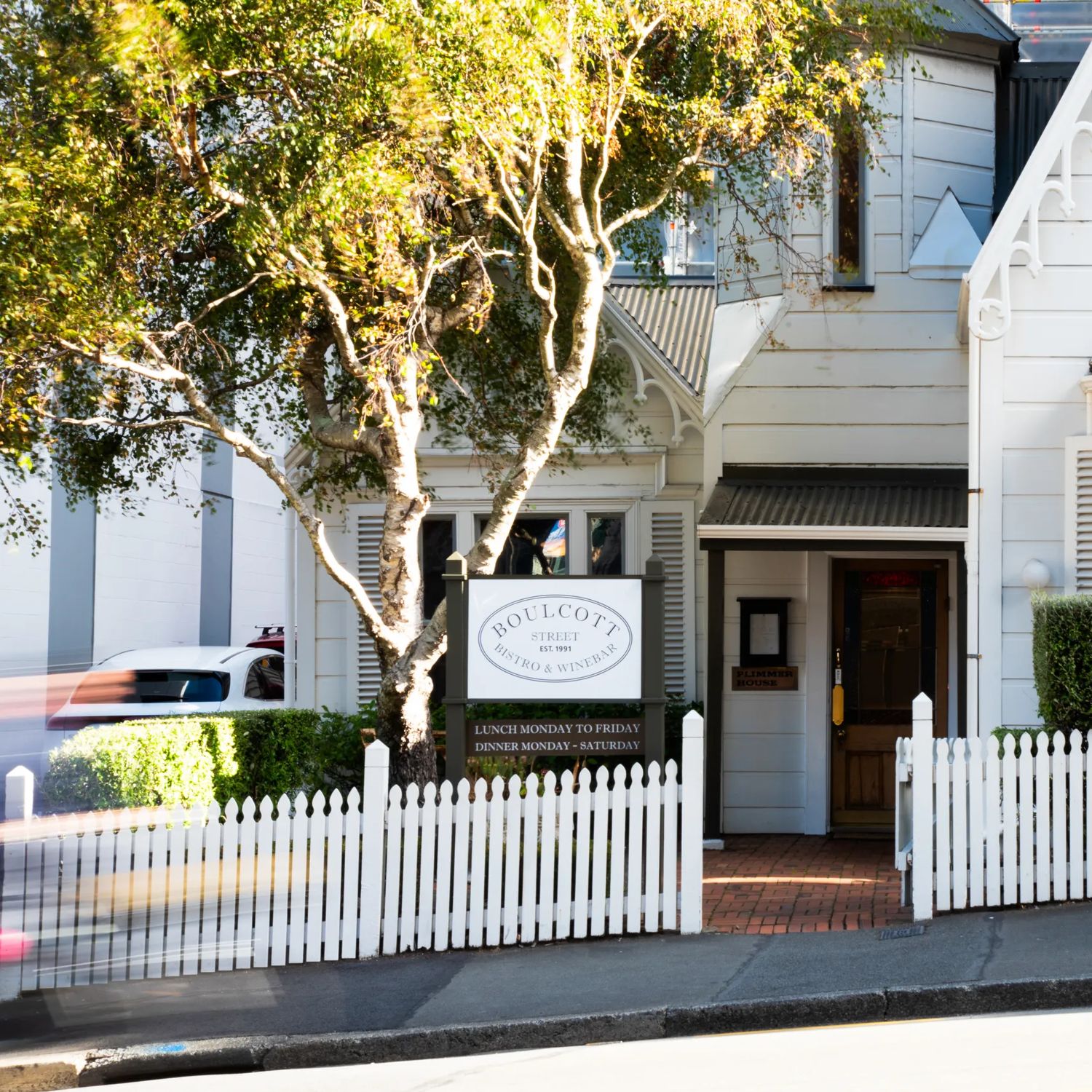 The exterior of Boulcott Street Bistro.