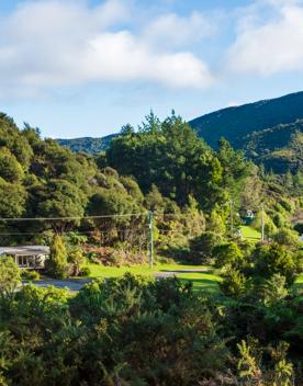 Camp Wainuiomata screen location. Has several buildings and is surrounded by forest and bush.