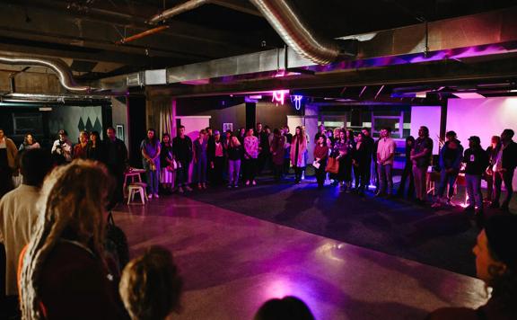 Two/fiftyseven, a coworking and events space located on Willis Street in Wellington Central during an event. 