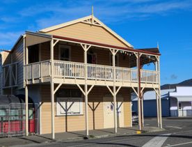 The small, charming town of Featherston for a screen location. With the backdrop of the Remutaka Range and 19th-century buildings.