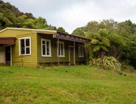 Camp Wainuiomata screen location. Has several buildings and is surrounded by forest and bush.