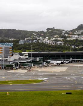 Aerial view of the runway at Wellington International Airport