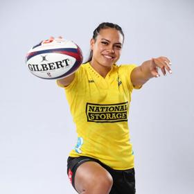 Layla Sae poses during a Hurricanes Poua 2024 Super Rugby Aupiki Headshots Session in Wellington, New Zealand. 