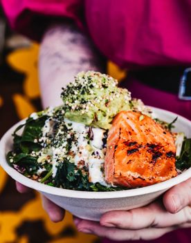 Salmon and avocado salad from Dilly Dally