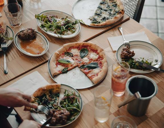 Pizza, drinks and other dishes served at Scopa