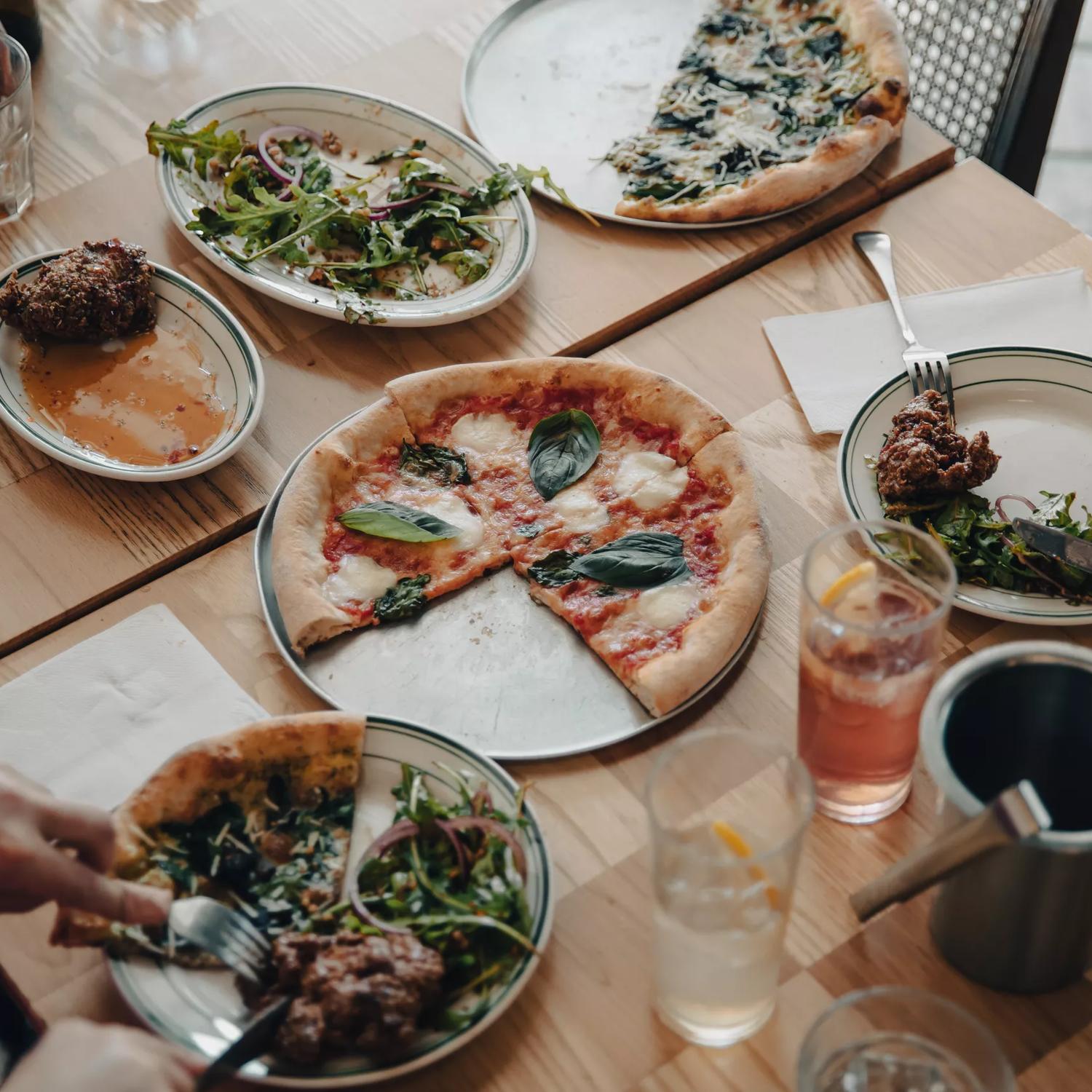 Pizza, drinks and other dishes served at Scopa