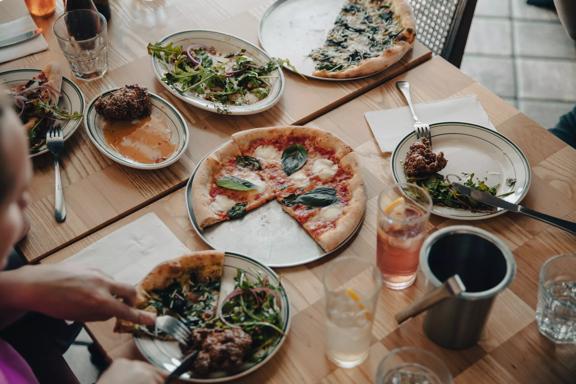 Pizza, drinks and other dishes served at Scopa