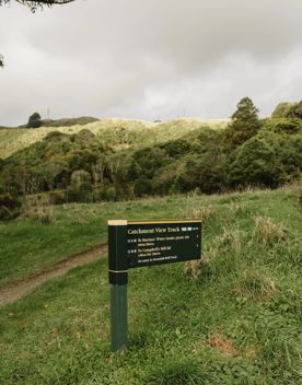 A signpost on Intake Valley Track.
