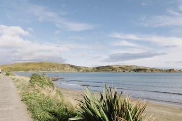 A beach alongside the Ara Harakeke Pathway.