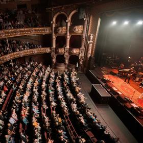 Inside Wellington’s St James Theatre during a concert performance.