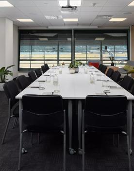 A conference room in Rydges overlooking the Wellington airport.