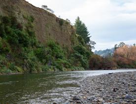 The screen location of Te Mārua  cliffs, where a river flows against vertical cliffs on the foothills of the Remutaka Range.