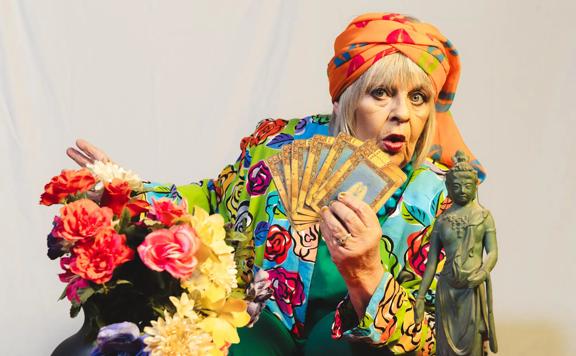 Eccentric medium, Madame Arcati, from Noël Coward’s Blithe Spirit.