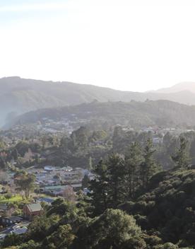 Mangaroa Valley Road screen location, a scenic rural setting with native forest, farmland, and a mountainous backdrop.