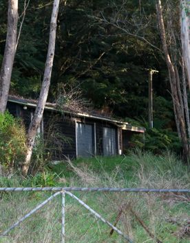 Mangaroa Valley Road screen location, a scenic rural setting with native forest, farmland, and a mountainous backdrop.