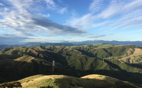 The view of the mountain range from Belmont Trig Track at Belmont Regional Park in Lower Hutt.