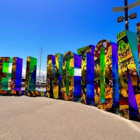 Wellington sign with Marvel Comics skin