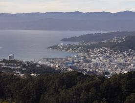 The Wrights Hill Fortress screen location, located in Karori overlooking Wellington from an old gun emplacement. The location includes historic monuments, underground landmarks, and tunnels.