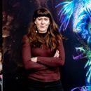 Megan dunn at her "Mermaid" exhibition at the Adam Gallery, Victoria University, 2022.