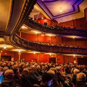 A packed audience inside The Opera House in Te Aro, Wellington.