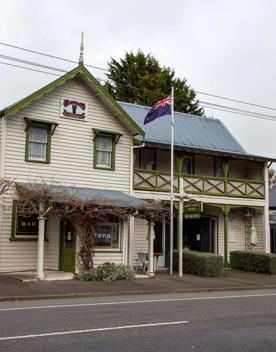 The screen location of Greytown, a historic small town featuring Victorian buildings,  stables, colonial cottages, and rural landscapes surrounding.