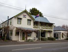 The screen location of Greytown, a historic small town featuring Victorian buildings,  stables, colonial cottages, and rural landscapes surrounding.