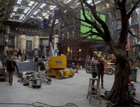 Inside a building set for Mortal Instruments, at Stone Street Studios.