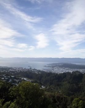 The Wrights Hill Fortress screen location, located in Karori overlooking Wellington from an old gun emplacement. The location includes historic monuments, underground landmarks, and tunnels.