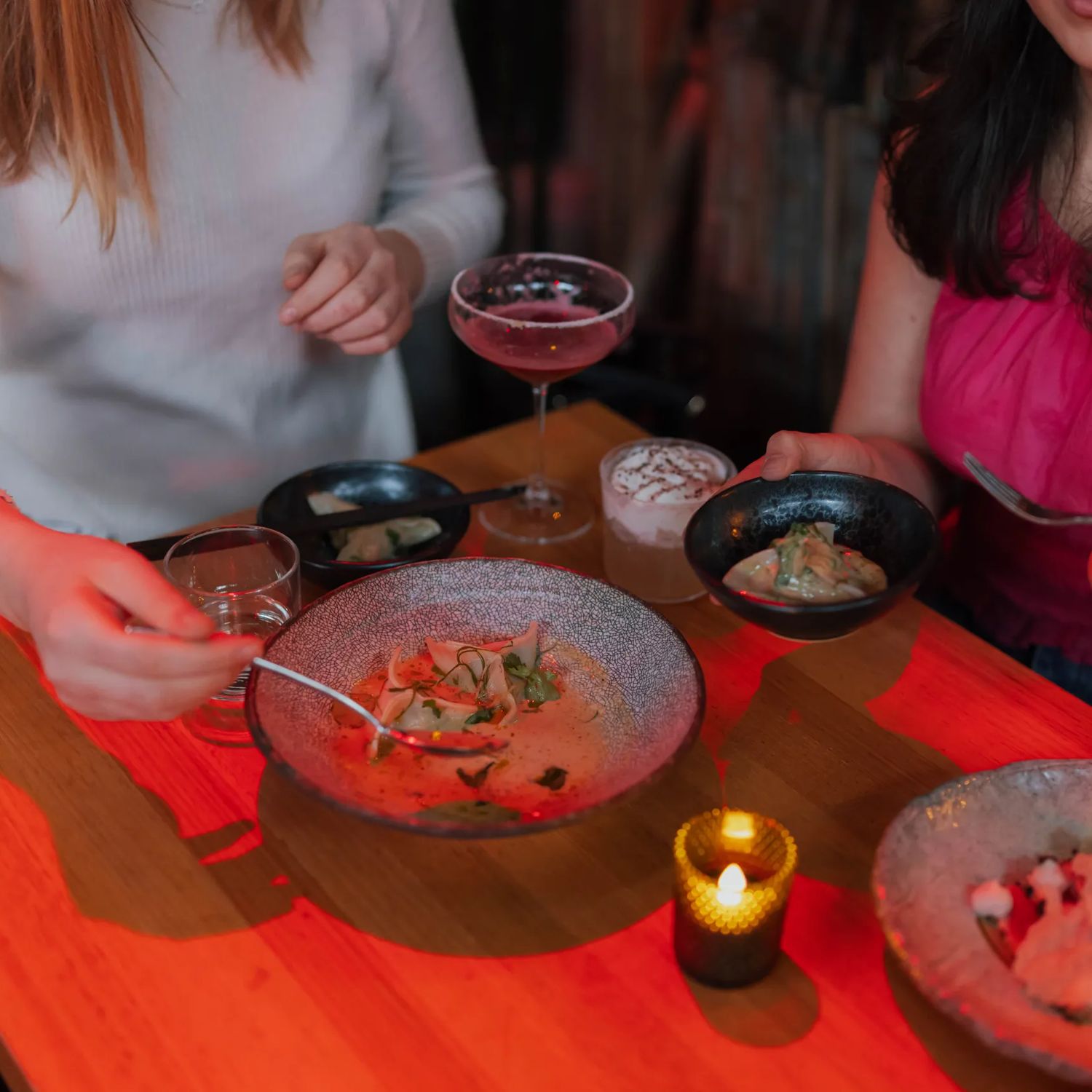 Diners share Japanese-inspired dishes at Dragonfly restaurant on Courtenay Place in Wellington.