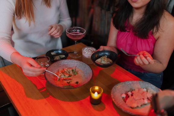Diners share Japanese-inspired dishes at Dragonfly restaurant on Courtenay Place in Wellington.