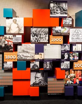 View of He Tohu exhibition display at The National Library of New Zealand.