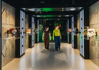 People exploring the LEGO® Star Wars: The Exhibition in Wellington