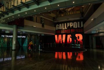 The entrance to the Gallipoli The Scale of Our War exhibition at the Museum of New Zealand Te Papa Tongarewa.