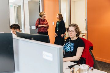 Someone from Speculo working at Taiawa Wellington Tech Hub