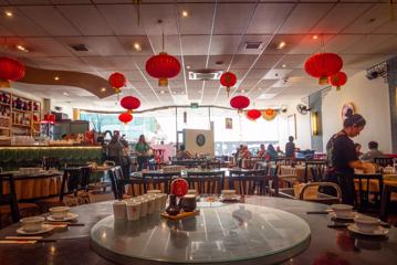 The interior of Dragons Restaurant in Te Aro, Wellington.