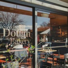 The exterior looking into Dough Bakery Upper Hutt.