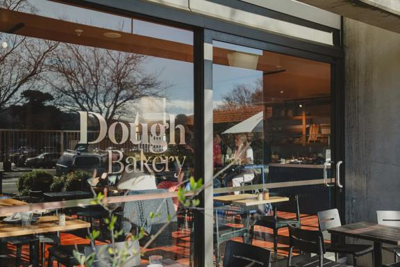 The exterior looking into Dough Bakery Upper Hutt.