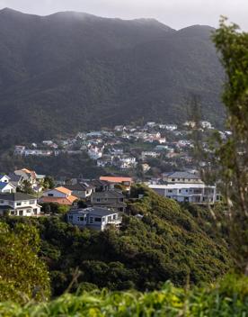 The Wrights Hill Fortress screen location, located in Karori overlooking Wellington from an old gun emplacement. The location includes historic monuments, underground landmarks, and tunnels.